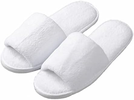 KHC-KHF Spa Slipper- 5 Pairs of Velvet Open Toe Slippers with Travel Bags- One Size Fit Most Men and Women for Spa