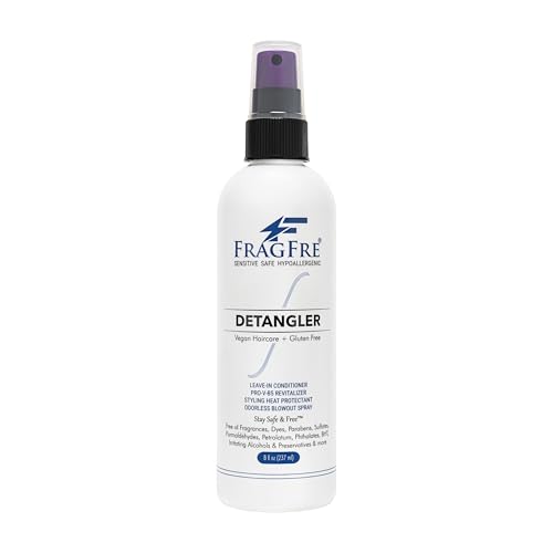 Hair Detangler Spray, 8 oz - Leave in Conditioner for Sensitive Skin and Scalp - Styling Heat Protectant Spray - Gluten Free Vegan Cruelty Free