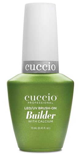 Cuccio Pro Brush-On Builder Gel With Calcium - LED And UV Self-Levelling Lightweight Formula - Soak-Off Gel Product With Strength Of Hard Gel - Chip-Resistant - Clear - 0.43 Oz Nail Polish