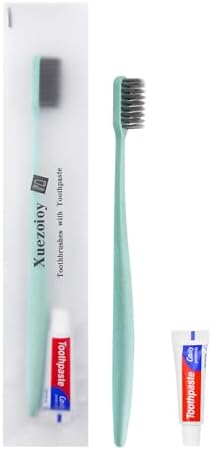 Disposable Toothbrushes with Toothpaste,30 Pack Green Individually Wrapped Disposable Travel Toothbrushes Kit in Bulk for Homeless,Nursing Home,Hotel,Charity