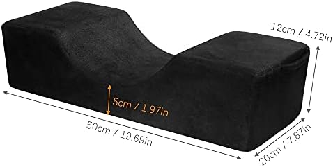 Koolouispoper Grafted Eyelash Extension Pillow Neck Support Eyelash Pillow Soft Memory Foam U Shape Lash Pillow Makeup Salon with Pocket (Black)