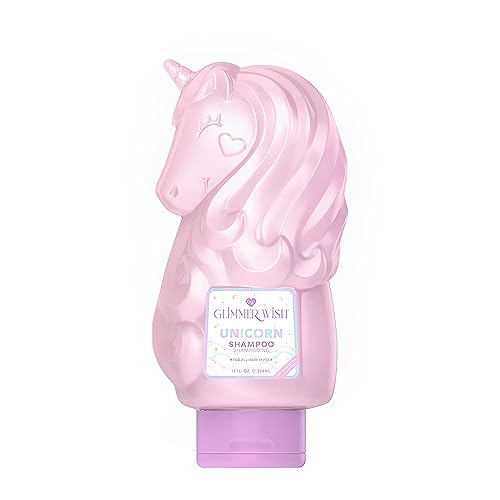 Glimmer Wish Unicorn Kids Shampoo, Paraben and Sulfate Free Shampoo for Soft and Manageable Hair, Kids Hair Care, Cotton Candy Scent, 12 Fl Oz