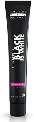 Curaprox Black is White Toothpaste – for Teeth Whitening & Fresh Breath | Charcoal Formula with Fluoride | 90 ml |Single Pack