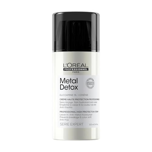 L'Oréal Professionnel Paris Metal Detox Smoothing Cream - Lightweight Styling Leave-In Treatment For All Hair Types, Hydrates and Protects Against Frizz, UV & Metals