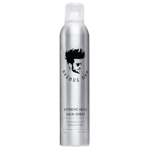 Avenue Man Extreme Hold Hairspray, 9.0 oz - Paraben-Free Hair Spray for Men with Natural Extracts - Hair Products For Men - Extra Firm Hold Hair Spray, Made in Portugal