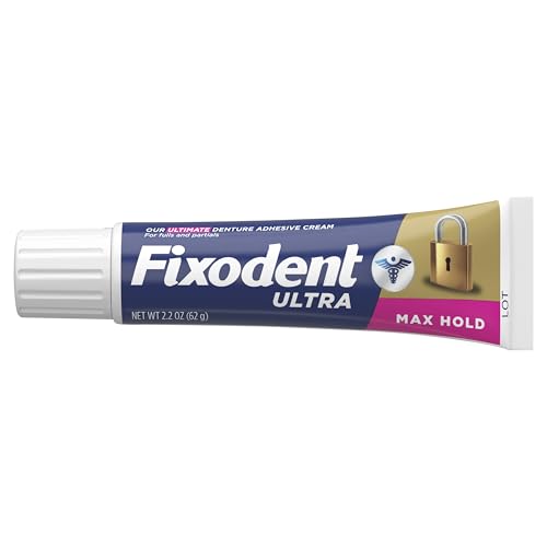 Fixodent Ultra Max Hold Denture Adhesive, 2.2 Ounce (Pack of 2)