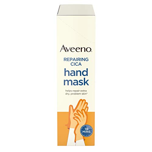 Aveeno Repairing Cica Hand Mask With Prebiotic Oat and Shea Butter, 6 Count