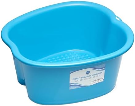 AllSett Health Foot Soaking Bath Basin – Large Size for Soaking Feet | Pedicure and Massager Tub for at Home Spa Treatment | Callus, Fungus, Dead Skin Remover, Blue