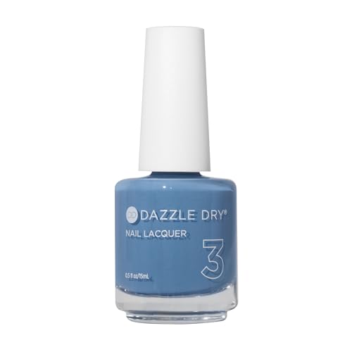 Dazzle Dry Nail Lacquer (Step 3) - Varsity Blues - A muted light denim. Full coverage cream. (0.5 fl oz)