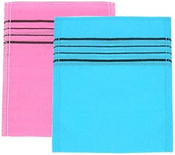 Korean Asian Exfoliating Bath Washcloth Mitt for Remove Dead Skin.Exfoliating Body Scrubber.Exfoliating Gloves for Body Scrub (blue10 pink10)