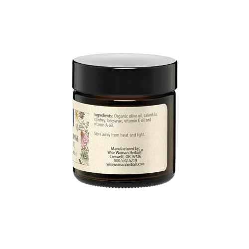 Wise Woman Herbals All-Purpose Salve, Herbal Balm with Calendula & Comfrey, Soothes Dry, Irritated Skin, Postpartum Skin Care, Nourishing Skin Support for All Ages, Non-GMO, 1 oz Jar