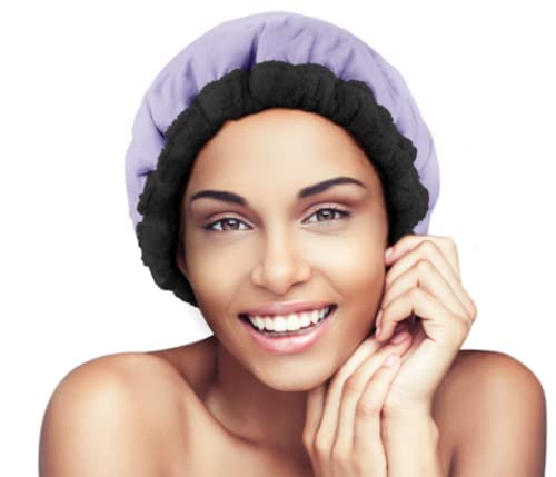 Glow by Daye Cordless Deep Conditioning Thermal Heat Cap, Microwavable Heat Therapy for Hair, Portable, Reversible Lilac