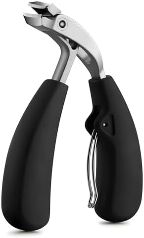 FVION Innovative Angled Head Toenail Clippers, Professional Ingrown Toe Nail Clippers for Thick Nails Seniors, Slanted Nail Clippers with Catcher, Pedicure Toenail Cutters Toenail Scissors