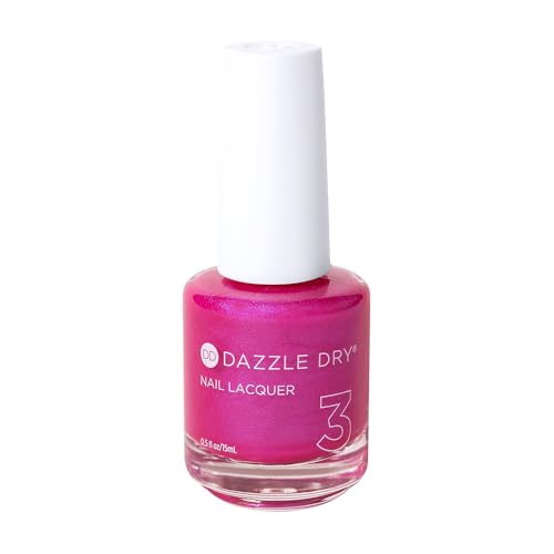 Dazzle Dry Nail Lacquer (Step 3) - Beloved - A bright hot pink shimmer with a subtle blue flash effect. Semi-sheer shimmer. (0.5 fl oz)