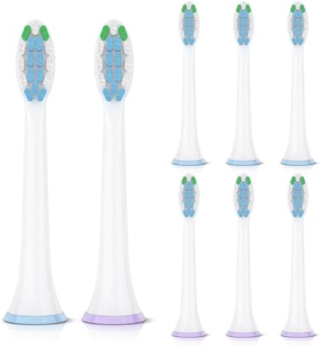 Replacement Toothbrush Heads for Philips Sonicare – Compatible with C1/C2/C3/A3/G2/G3/W3, 4100/5100/6100 Series, DiamondClean & More, 8 Packs
