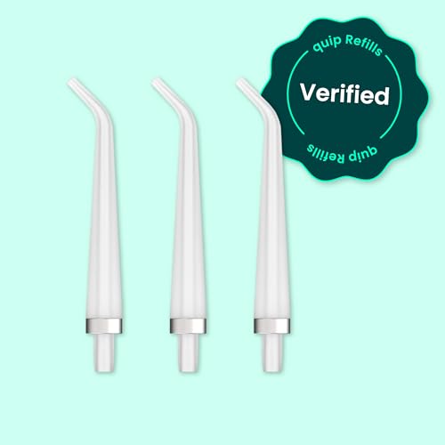 quip Water Flosser Tip Refills - Cordless Water Flosser Refill Tips - Teeth Cleaner Pick with 360 Degree Rotating Replaceable Tip, Rechargeable Water Dental Pick Refills - 3 ct
