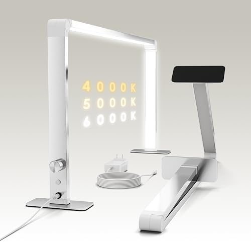 Nail Tech Lamp for Desk，32" 48W Professionals Led Light, Desk Lamp for Lash Eyelash Extension,Color Temperature 2700K-6000K, Makeup lamp,Salon&Home(Silver)