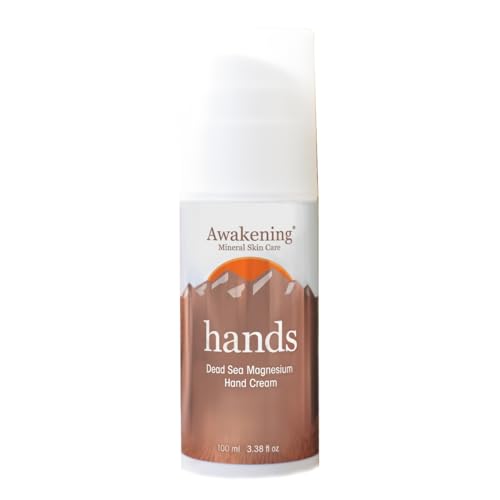 Awakening Hands - Magnesium-Rich Hydrating Hand Cream - Moisturizing Hand Lotion with Myrrh [100ml/3.38 oz - Countertop Airless Pump]