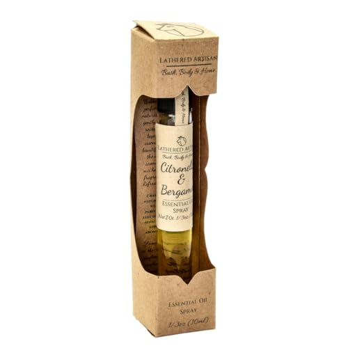 Alcohol Free | Deep Citrus | Citronella & Bergamot | Natural Essential Oil Perfumes and Colognes | Paraben Free, Phthalate Free Oil Perfume (Citronella & Bergamot, Spray Bottle)