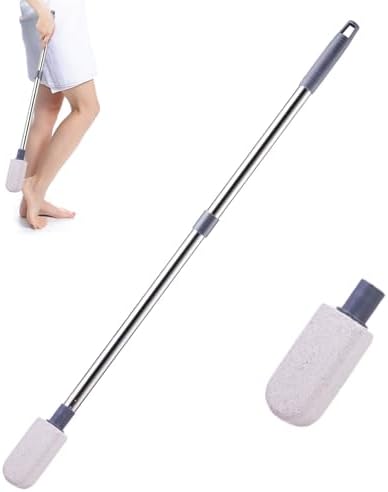 Pumice Stone for Feet, Foot Dead Skin Scrubber with 30" Long Handle Set, Feet File Callus Remover for Exfoliation, Foot Scrub Shower Pedicure Tools Foot Care Stone