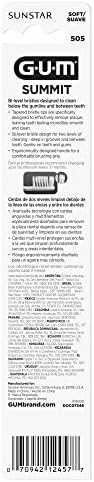 GUM Summit+ Soft Toothbrush, Ultra Fine Tapered Bristles for More Effective Plaque Removal, Extra Soft Toothbrushes for Adults, 12 Count