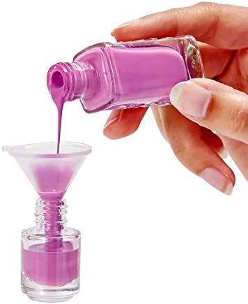 ZENFUN 50 Pack 5 ml Empty Nail Polish Bottles with Brush Cap, Clear Nail Polish Containers with 6 Funnel in Bulk, Glass Refillable Nail Bottles for Nail Art, Samples