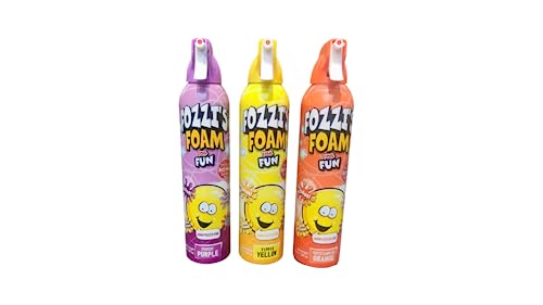 FOZZI'S New Foam Soap Aerosol for Kids,Punchy Purple (Grape),Yippie Yellow (Tropical), Oustanding Orange (Citrus) 11.04 oz Pack of 3