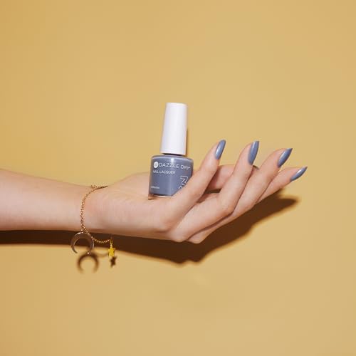 Dazzle Dry Nail Lacquer (Step 3) - Blue Moon - A muted slate blue gray with shimmer. Full coverage shimmer. (0.5 fl oz)