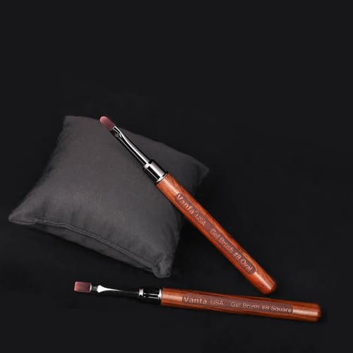 Gel Nail Brush set for Builder Gel, Polygel, HardGel, Nail Painting (1 Oval + 1 Square) #79038