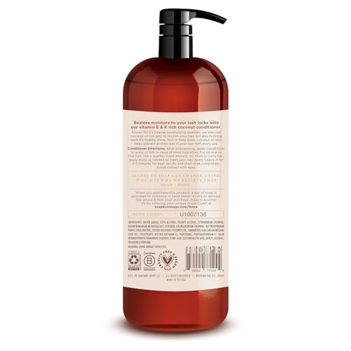 Soapbox Shampoo and Conditioner Set with Coconut Oil, Jojoba Oil, Aloe and Shea Butter to Moisturize and Nourish for All Hair Types, 1 Liter Each (Pack of 2)