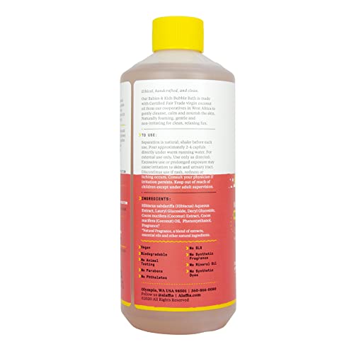 Alaffia Babies and Kids Bubble Bath, Gentle Bath Essentials for Delicate Skin, Plant-Based Formula, Paraben & Sulfate-Free, Vegan, with Long-Lasting Bubbles, Coconut Strawberry, 2 Pack - 16 Fl Oz Ea