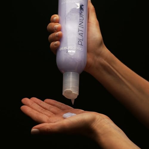 RUSK Deepshine Platinum Conditioner, Gentle Conditioner Eliminates Brassiness, Brightening Boost for Platinum, Silver, Gray, White, and Blonde Hair, 12 oz