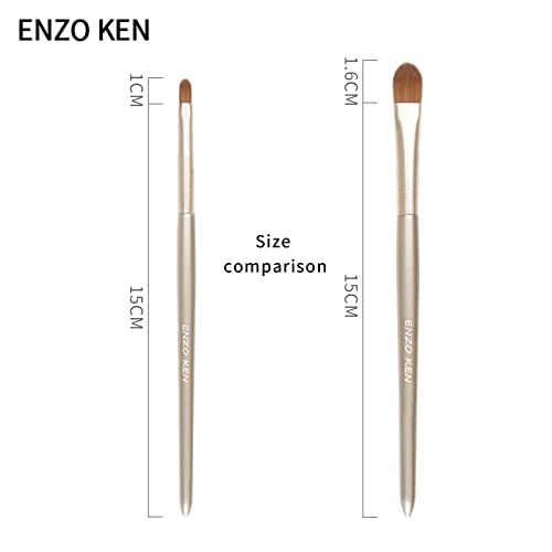 Flat Concealer Foundation Brush and Lip Brush, Mini Under Eye Blending Set, Small Essential Liquid Makeup Brush for Eye Dark Circles Puffiness, Liquid Blush Lipstick, Lipgloss, Spots.