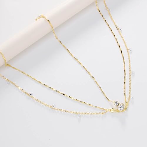 STONEFANS Rhinestone Head Chain Bride Headpiece Wedding Headbands Chain Layered Festival Prom Hair Accessories for Women