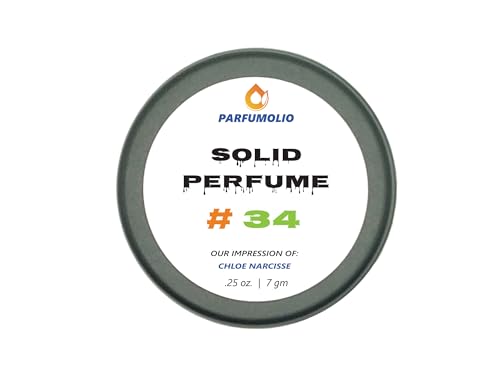 Solid Perfume #34 Inspired by Chloe Narcisse Women's Portable Non-Spill Fragrance Concentrated Long Lasting 7gm / 0.25 oz