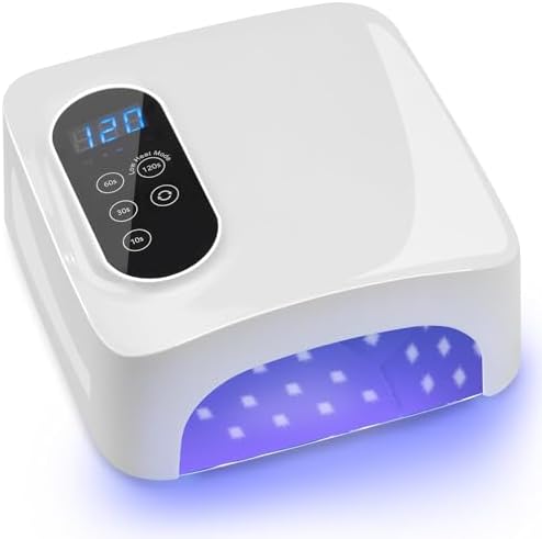 72W Cordless Led Nail Lamp, Rechargeable Nail Dryer, Portable Gel UV Led Nail Light with 4 Timer Setting Sensor, Professional Wireless Gel Nail Lights Nail Art Manicure Tools for Home and Salon