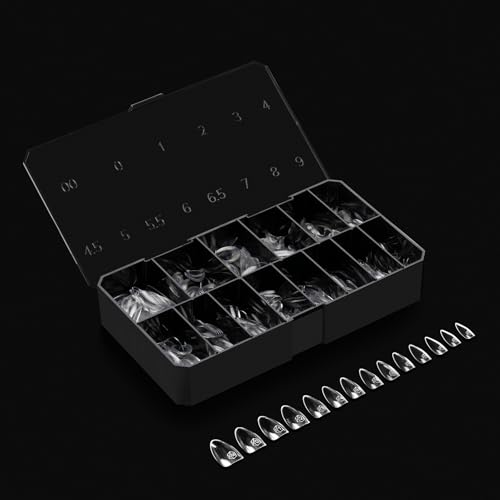 Apres Gel-X® Almond Box of Nail Tips | 280 Gel-X Tips, Soft Tips, 14 Sizes 00-9 | Half-sizes Included (Sculpted Almond Medium, 280 Count)