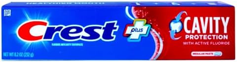 Crest Fluoride Cavity Protection Toothpaste 8.2 Ounce Regular Paste, Bulk Toothpaste, Prevents Cavities Before They Start (4 Pack)