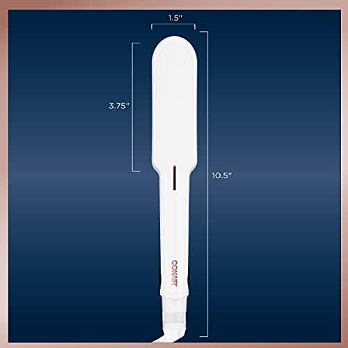 Conair Double Ceramic Flat Iron, 1 1/2-inch , White