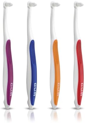 GUM End Tuft Toothbrush - Extra Small Head for Hard-to-Reach Areas - Implants, Back Teeth, and Wisdom Teeth - Soft Dental Brush for Adults, 1 Count(Pack of 6)