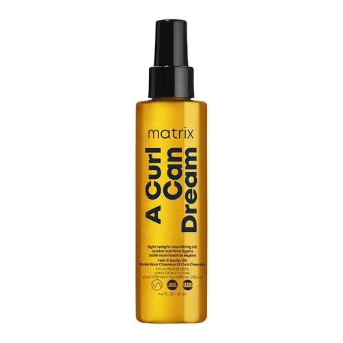 Matrix A Curl Can Dream Light-Weight Hair and Scalp Oil For Curly & Coily Hair - Controls Frizz, With Manuka Honey Extract, Silicone-Free, 4.4 Fl Oz