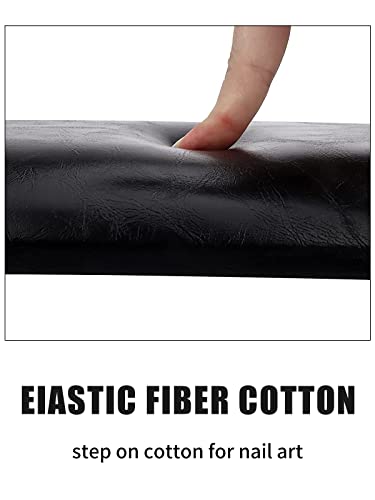 Nail Arm Rest for Acrylic Nails, Microfiber Leather Nail Hand Rest Cushion for Nails, Soft Hand Pillow Footstool with 4 Stainless Steel Stands Thick Sponge Nail Pillow for Nail Tech Use (Black)