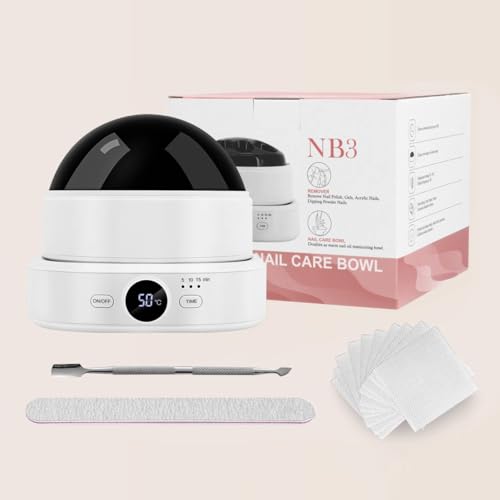 Adjustable Temperature Electric Nail Soaking Bowl, Electric Soak off Gel Polish Remover Machine Removes Nail Polish, Dip Powder, Acrylic, Press on Nails for Salon Home Use
