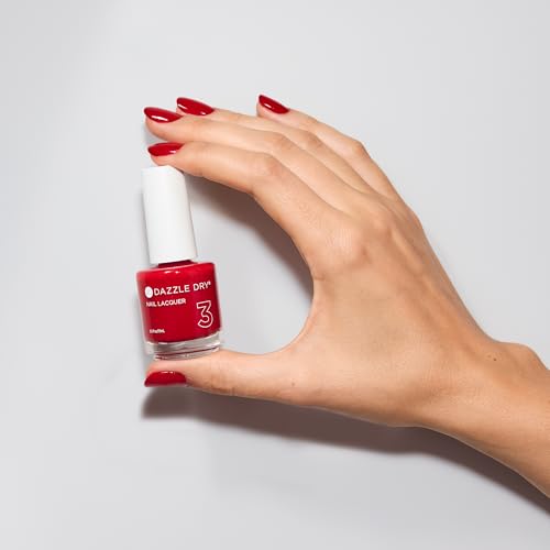 Dazzle Dry Nail Lacquer (Step 3) - Rapid Red - A full coverage classic true red. (0.5 fl oz)