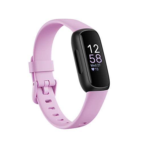Fitbit Inspire 3 Fitness Tracker – Advanced Health Insights with Stress Management, Workout Intensity & Sleep Tracking, 24/7 Heart Rate, Includes Small and Large Classic Bands - Lilac Bliss/Black