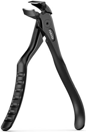 FERYES Ergonomic Non-Slip Long Handle Nail Clippers for Seniors, Unique Angled Head Curve Wide Jaw Opening Toenail Clipper with Catcher for Thick Toenails and Fingernails