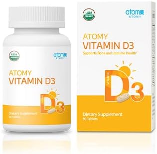 Atomy Vitamin D3 - Supports Bone and Immune Health 90 Tablets Organic Vegan Non-GMO