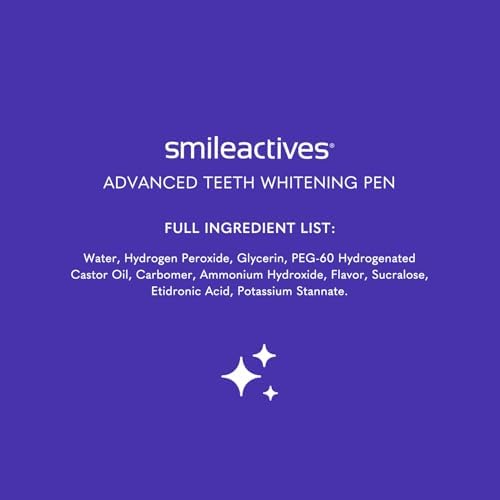 Smileactives Teeth Whitening Pen for White Smile, Fast Tooth Whitener and Stain Remover with Precision Brush Tip, Dental Quality Whitening Gel, Travel Pen, Easy to Use, Vanilla Mint Flavor, 2 Pack