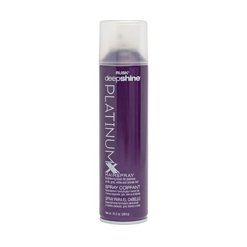 RUSK Deepshine PlatinumX Hairspray, Fast-Drying Finishing Spray, All-Day Humidity Resistance Provides Strong Hold, Shape, and Body for a Shiny Look, 10.2 oz