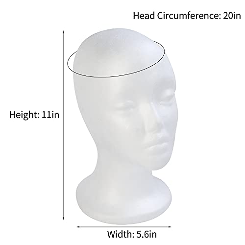 BALABALA 3 Pcs Foam Wig Head, Female Styrofoam Mannequin Hairpieces Stand Holder Cosmetics Model Head Wig Display for Style, Model, Display Hair, Hats, Hairpieces, Mask , Salon and Travel
